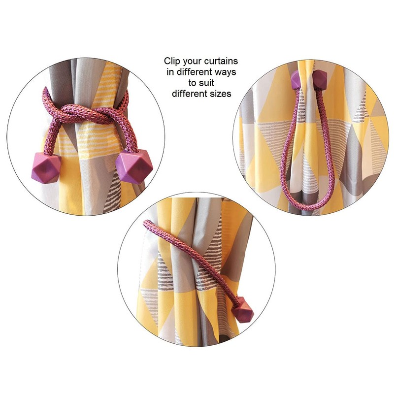 HYX 4 Piece Magnetic Curtain Tiebacks Holdbacks, Modern Curtain Tieback