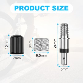 Flintronic Bicycle Valve, Pack of 6 Bicycle Valve Adapter, Bicycle Valve Cap, Valve Bicycle Adapter, Parts Bicycle Valve, for Standard Normal Valve Replacement Tyre Valves