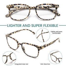 STASTEND 5 Pack Reading Glasses Blue Light Blocking for Women,Computer Readers with Spring Hinge (Multicolor-C6, 4, multiplier_x)