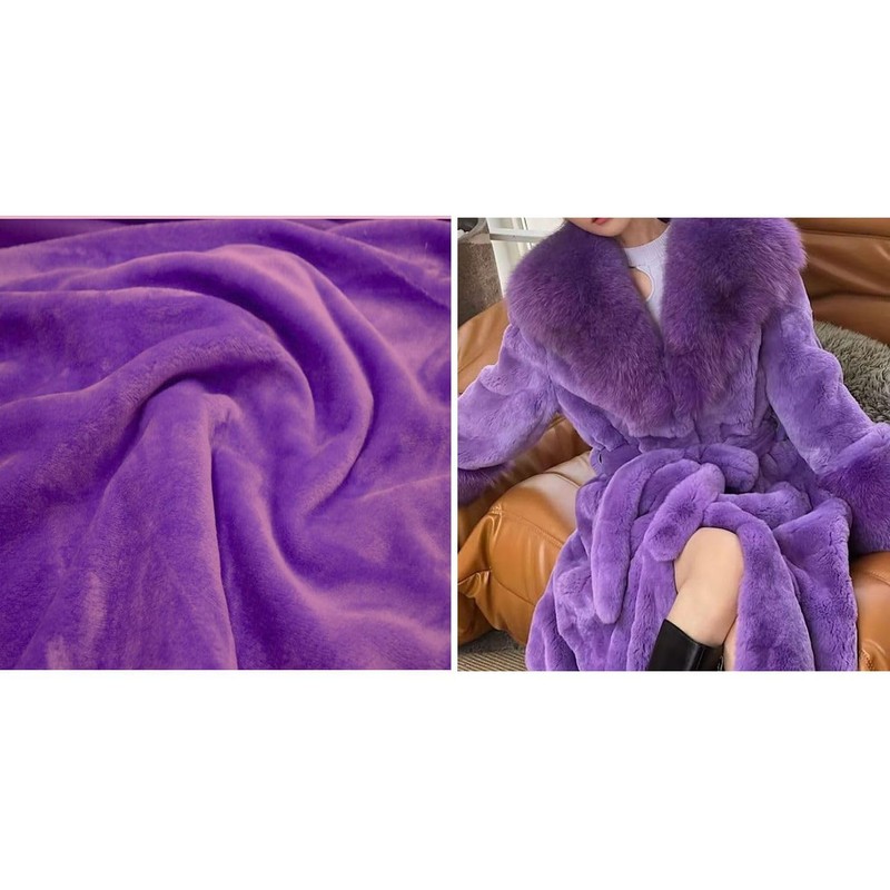 StoffBook Grass Green Faux Fur Rabbit Plush Material Fabric, d231