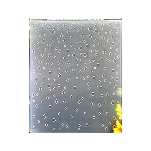 Kwan Crafts Raindrop Plastic Embossing Folders for Card Making Scrapbooking and Other Paper Crafts, 12.1x15.2cm