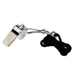 PAC Supplies Global Ltd Metal Referee Sports Whistle with Black Lanyard (1)