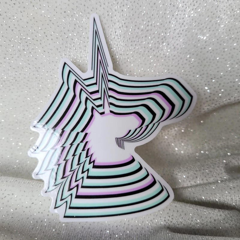 Moonlight Jade STKR087 UNICORN Lover Psychedelic Black White Lilac Light