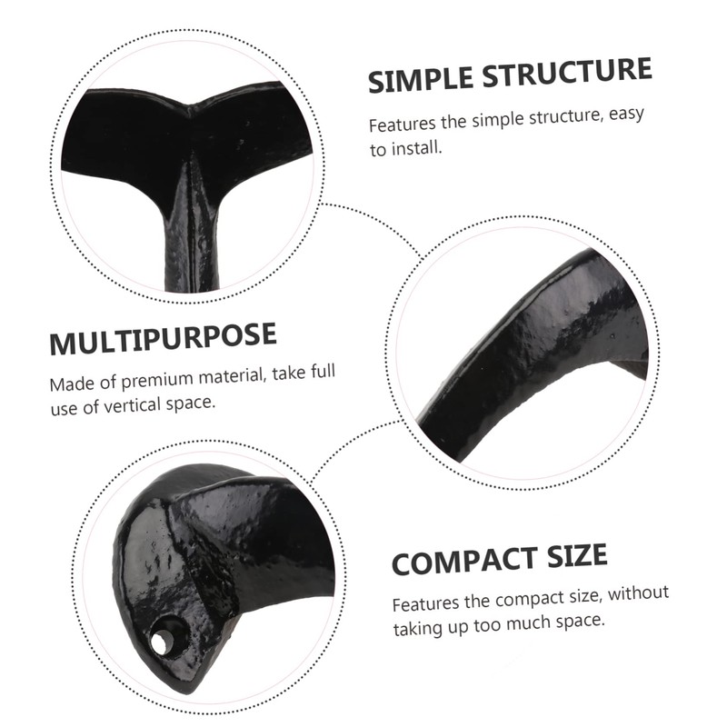 Alipis 2Pcs Whale Tail Wall Hooks Creative Wall Mounted Sundries