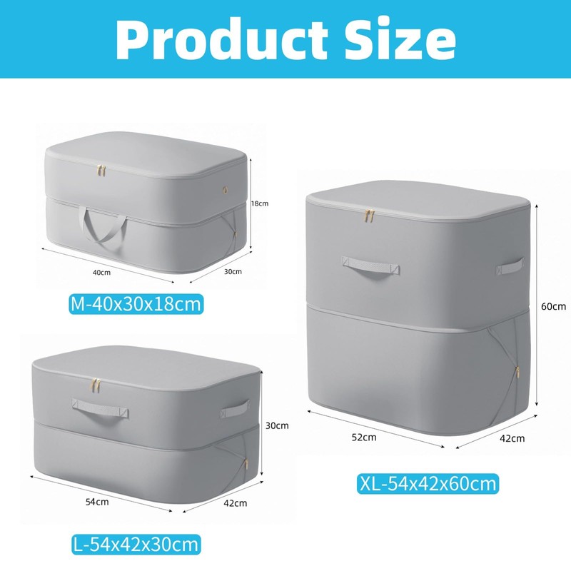 Zjyufy Pack of 3 Ultra Space-Saving Self-Compression Organiser, Space-saving Compressing