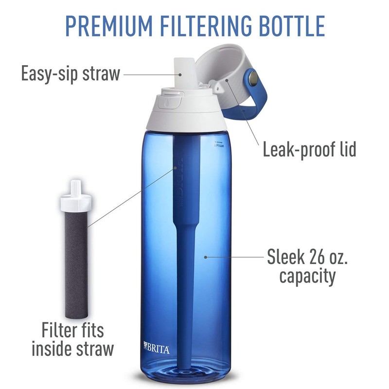 Brita Resolution Bottle, Premium Filtering Bottle Hard Sided Sapphire 768