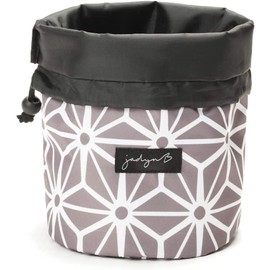 Jadyn B Cinch Top Compact Travel Makeup Bag and Cosmetic Organizer for Women (Geometric Gray)
