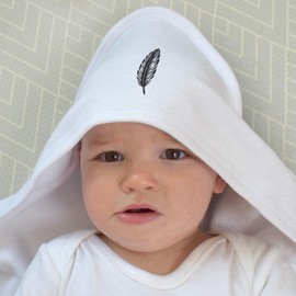 Azeeda 'Feather' Baby Hooded Towel (HT00035083)