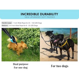 Hands Free Dog Leash, Double Dog Leash, Waist Dog Running Leash for Comfortable Walking Jogging Training Hiking, Long Padded No Tangle 360° Swivel Clasp Adjustable Dual Dog Lead Leashes