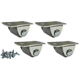 Elegent Upholstery 5/8'' Caster Wheels Low Profile Non Swivel Rigid Fixed Wheel Top Plate with Screws - Set of 4