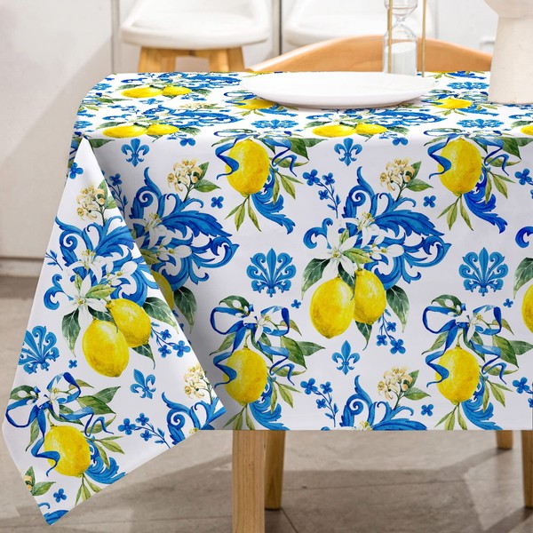 Whaline Whaline Lemon Tablecloth Rectangle Italian Lemons Fabric Table Cloth