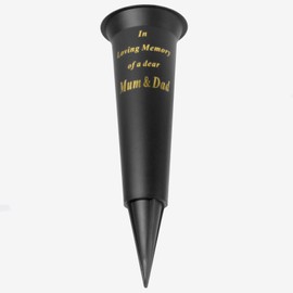 in loving memory MUM & DAD RARE grave flower vase funeral