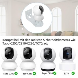 TEKCAM Metal Wall Mount Compatible with Tp-Link Tapo C200/C210/C220/C225/Tc70/C211 Security Camera, Mount Stand Holder Accessories for Camera Surveillance Indoor (Pack of 2)