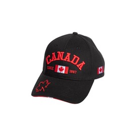 Canada Since 1867 Baseball Hat - Canadian Patriotic Cotton Cap for Men & Women (Black)