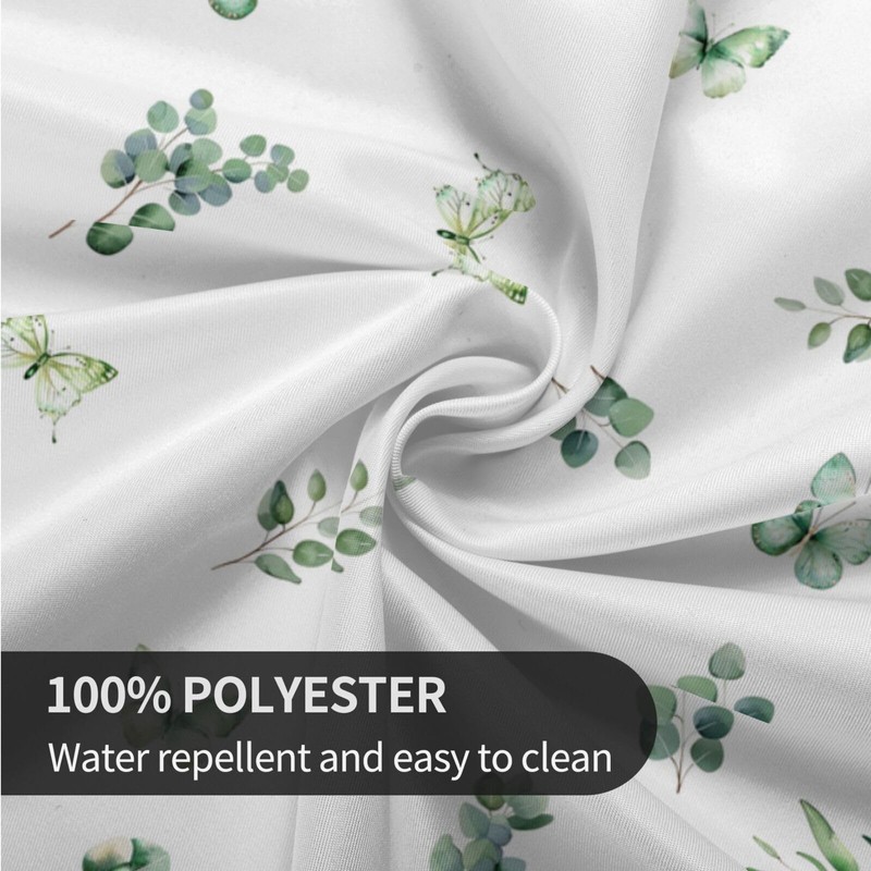 KiuLoam Spring Tablecloth Round 60 Inch Sage Green Eucalyptus Leaf