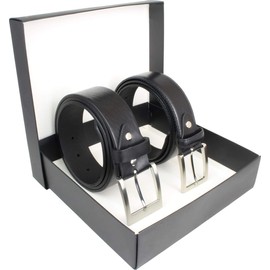 BELTINGER High-quality leather belt gift box for men, jeans belt and suit belt set, made in Italy, Black, 85 cm (Gesamtlänge 100 cm)