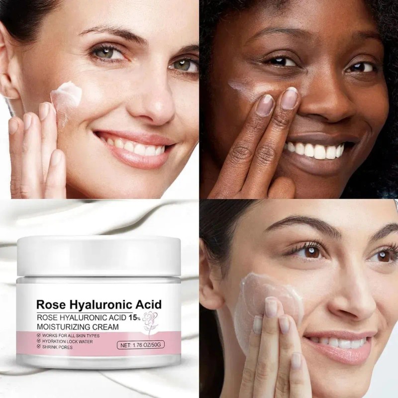 Crema Facial De Rosa Y Ácido Hialurónico For Piel Normal