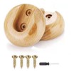 6Pcs Wooden Closet Rod Holders Unfinished Wood Wardrobe Pole Sockets