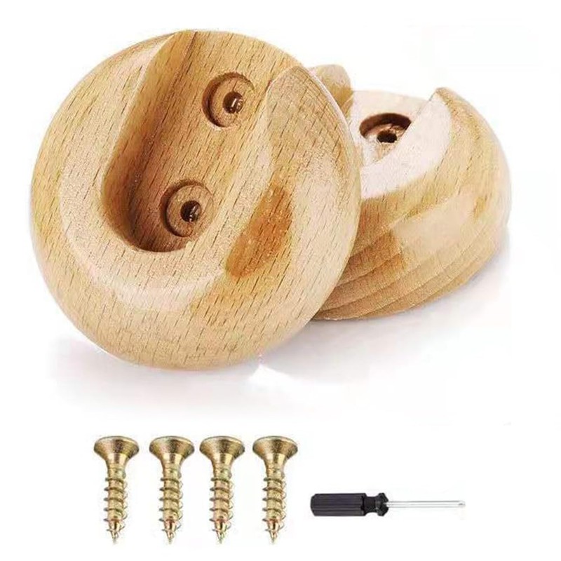 6Pcs Wooden Closet Rod Holders Unfinished Wood Wardrobe Pole Sockets