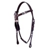 RSI Western Headstall Horse Hair Light Leather Rawhide Futurity Knot