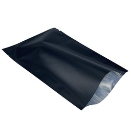 MITOB 200 Pieces Mini Mylar Bags Open Top Food Storage Bags Matte Foil Bag Flat Heat Vacuum Seal Aluminum Pouch for Candy Packing (1.97x3.15 inch, Black)