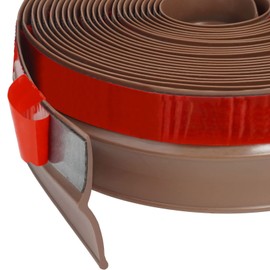 FOSLUOC Garage Door Seal Top and Sides Seal Strip Brown 34 FT Adhesive Backed Rubber Weather Stripping Replacement Weatherproofing Universal Sealing