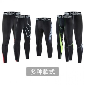 2024 New Men's Sports Fitness Compression Yoga Pants - Printed, Breathable, Quick-Dry Bagu 4XL/Silkscreen Long Pants 5ea