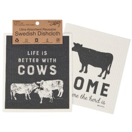 Primitives by Kathy Swedish Cloth Set of 2 - Cows