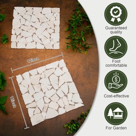 Sasylvia 6 Pcs 12 Inch Stepping Stones Outdoor Square Marble Riverstone Decorative Pathway Stepping Stones for Garden Walkway Pathway Outdoor Lawn Yard Decorations