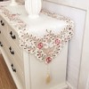 Classic Flowers Dining Table Runner Embroidery Tassel Floral Lace Table