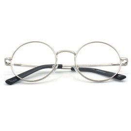 EYE-ZOOM Metal Frame Round Reading Glasses with Spring Hinge Comfort Fit for Men and Women Choose Your Magnification, Silver, 1.50 Strength