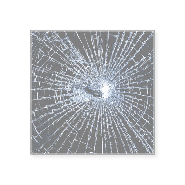 CafePress Broken Glass 2 Gray Sticker Square Bumper Sticker Car