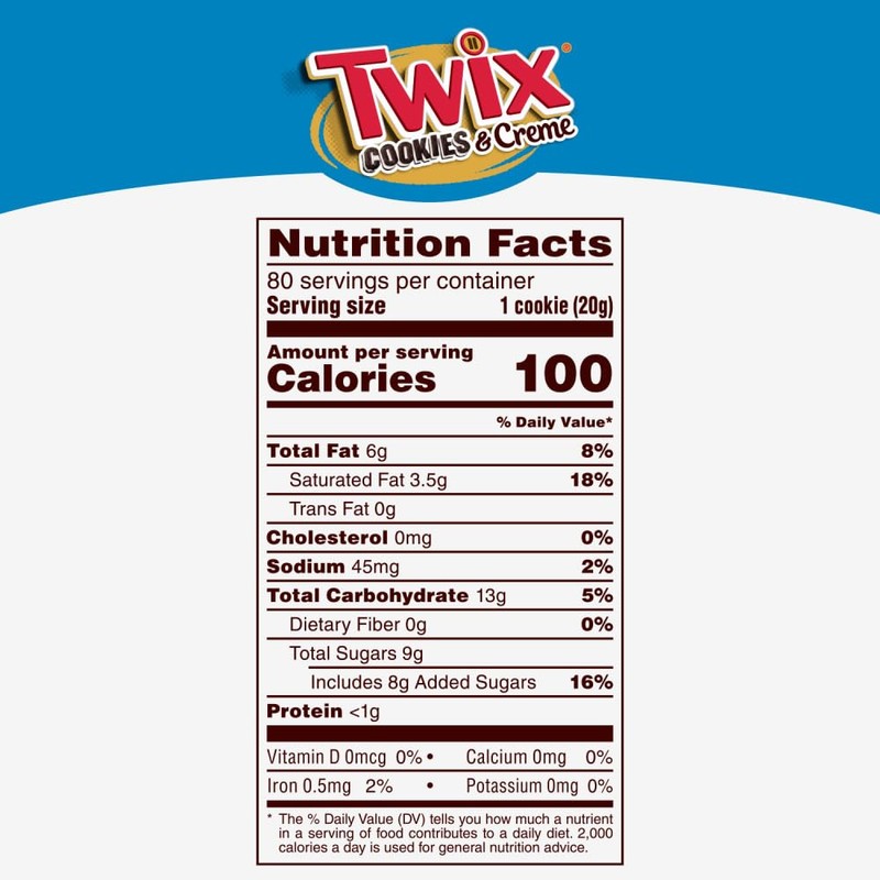 TWIX Cookies & Creme Chocolate Cookie Bar Candy, 4 To