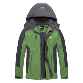 Diamond Candy Men's Waterproof Rain Jacket with Hood Lightweight Raincoat Outdoor Windproof Windbreaker for Hiking Travel