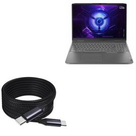 BoxWave Cable Compatible with Lenovo LOQ 16" Intel (RTX 4050) - DirectSync PD Cable (10ft) - USB-C to USB-C (100W), Long 10 Foot PD Braided Nylon Alloy Cable - Jet Black