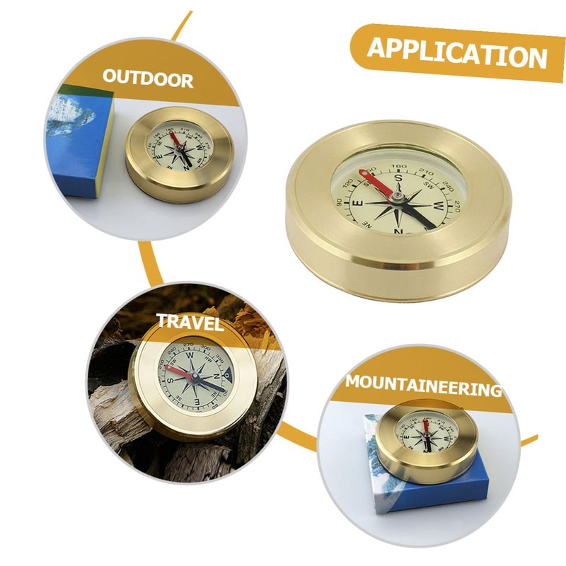 BESTOYARD Brass Hiking Compass Waterproof Pocket Style for Navigation with
