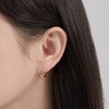 Gold&Deer 14K Goldfield Simple O-Ring Line One-Touch Earrings White Gold