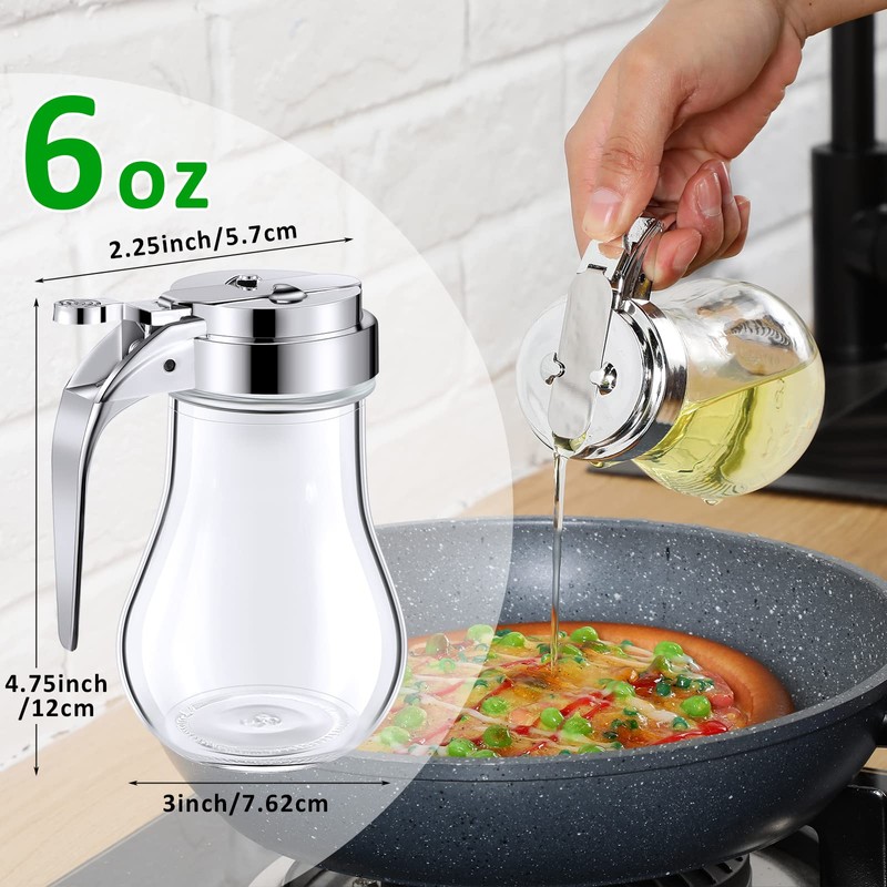 Mimorou 8 Pcs 6 oz Glass Syrup Dispenser with Retracting