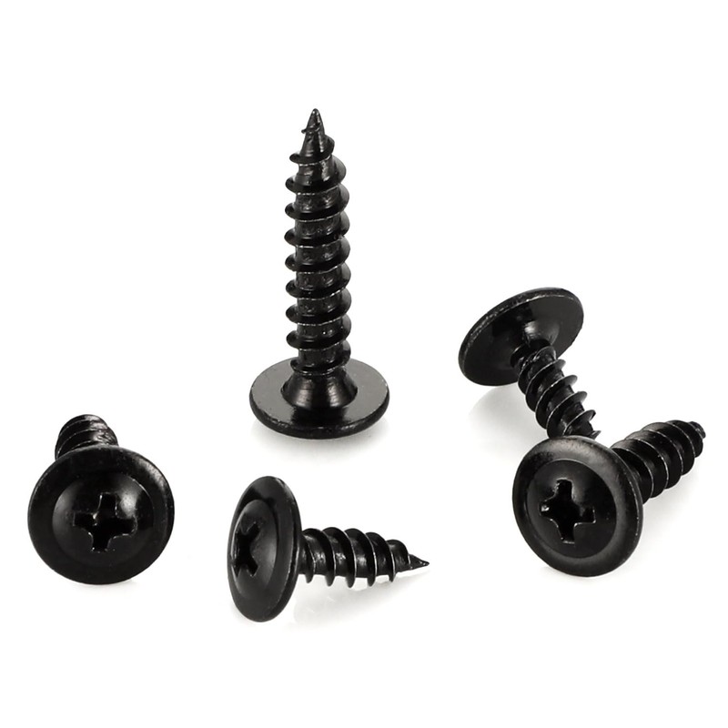 #10 x 1-1/2" Black Truss Head Wood Screws, Phillips Drive