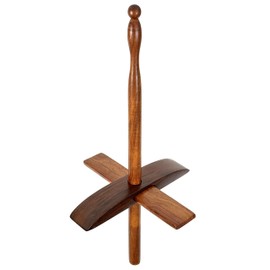 Revolution Fibers Turkish Drop Spindle | For Beginner & Advanced Hand Spinning Yarn Making - 10.25 inch Shaft | 5 inch Cross Arms | Satin Finish | Hand Crafted Rosewood Spindle | Spin Roving into Yarn