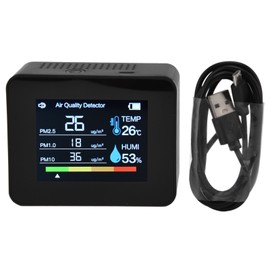 8 in 1 Air Quality Monitor with Gravity Sensor Carbon Dioxide Detector CO2 HCHO TVOC PM2.5 Temperature Humidity Tester