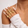 CJIAYUJEW Gold Stackable Rings Set for Women Chunky Silver Layered