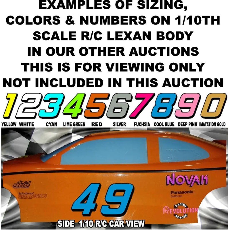 Unbranded Matte Black-w/ White Outline Red Shadow #2-9, 0 Racing