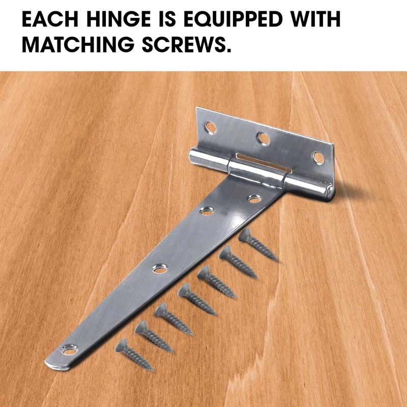 Primes DIY 150 mm T-Hinge Zinc Plated, Rustproof Powder Coating,