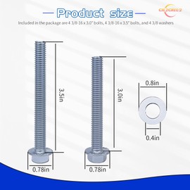 Engine Stand Bolt Kit 3/8-16 Compatible with SBC 305 327 350 383 5.0L 5.7L BBC 396 402 409 427 454 502 Small Big Block Chevy V8 Bell Housing 551686