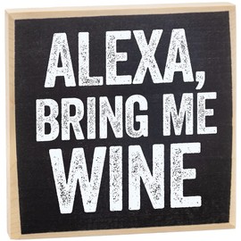 Alex-, Bring Me Wine - Decor for Kitchen - Wooden Sign Wall Art - Little Signs with Sayings - Funny Home, Gifts Must Haves Women - Great Gift Her & Him