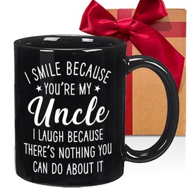 CATABUBU Uncle Gifts from Niece Nephew Aunt - I Smile Because You’re My Uncle Mug Best Uncles Ever Gift for Man - Uncles Birthday Fathers Day Christmas Gifts for Him Men-229