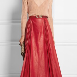 XZQTIVE Women's Leather Belt for Jeans Dresses Pants Coats Fashion Ladies Belt with Gold Buckle Red Belt for Women