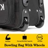 Kioqiear Double Roller 2 Ball Bowling Bag with Large Separate
