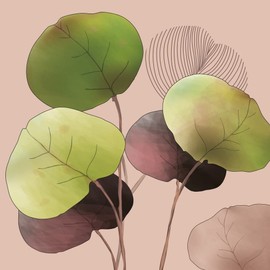 20 Napkins Strong Leaves on Dusky Pink Table Decoration Decoupage Decoupage 33 x 33 cm